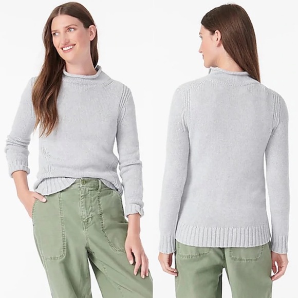 J Crew Always Grey 988 Rollneck Sweater 